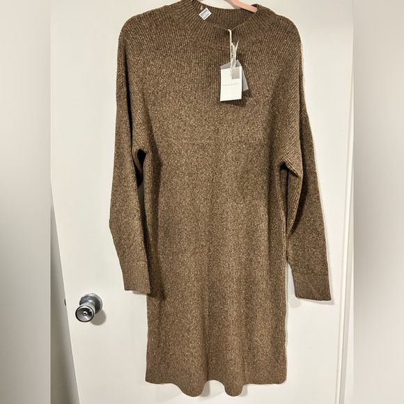 Thread & Supply Sweaters - Thread & Supply Tan Cowl Neck Sweater Dress